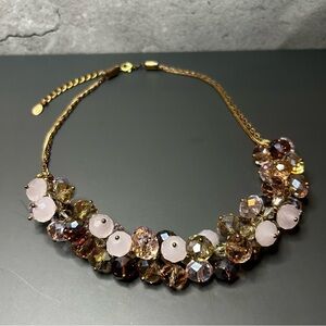 Ali-Khan New York Multicolor Rose Gold Tone Beaded Necklace